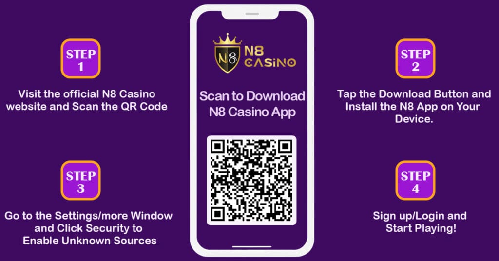 how to install the n8 casino app